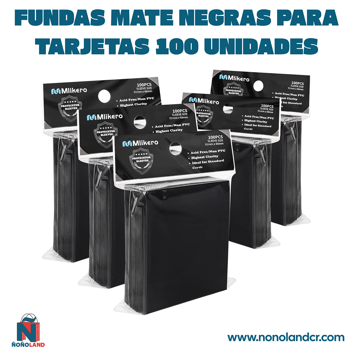 Fundas mate negras para tarjetas 100 unidades - ÑoñolandCR
