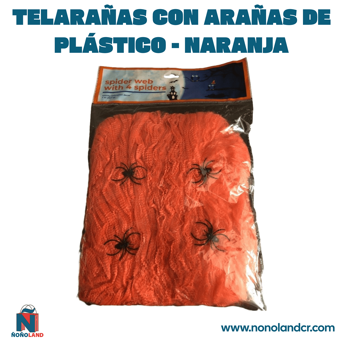 Telarañas con arañas de plástico - Decoraciones para Halloween - ÑoñolandCR