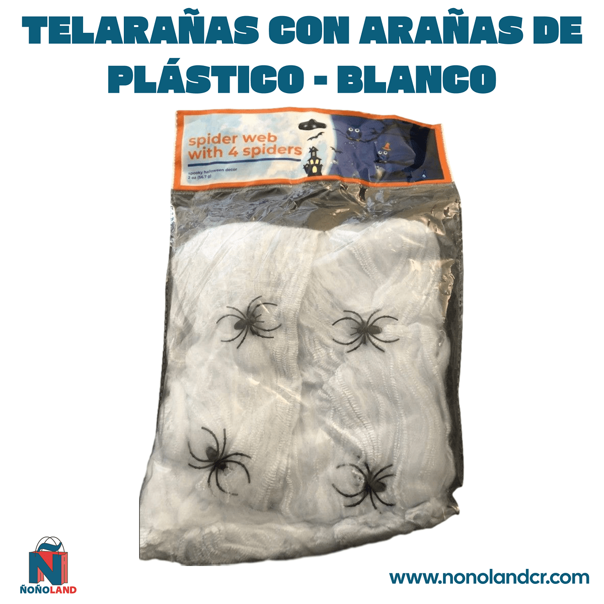 Telarañas con arañas de plástico - Decoraciones para Halloween - ÑoñolandCR