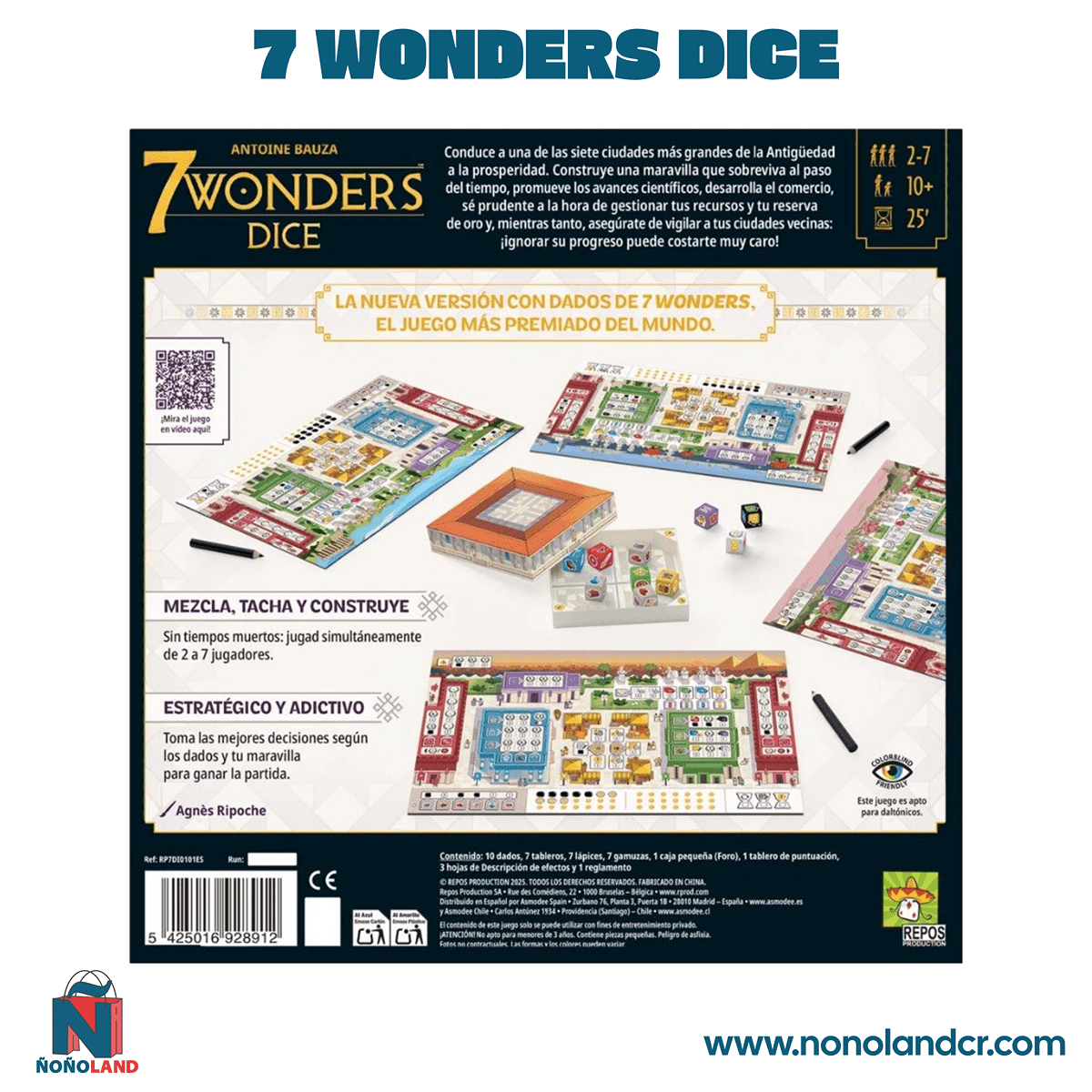 7 Wonders Dice (Idioma: Español) - ÑoñolandCR