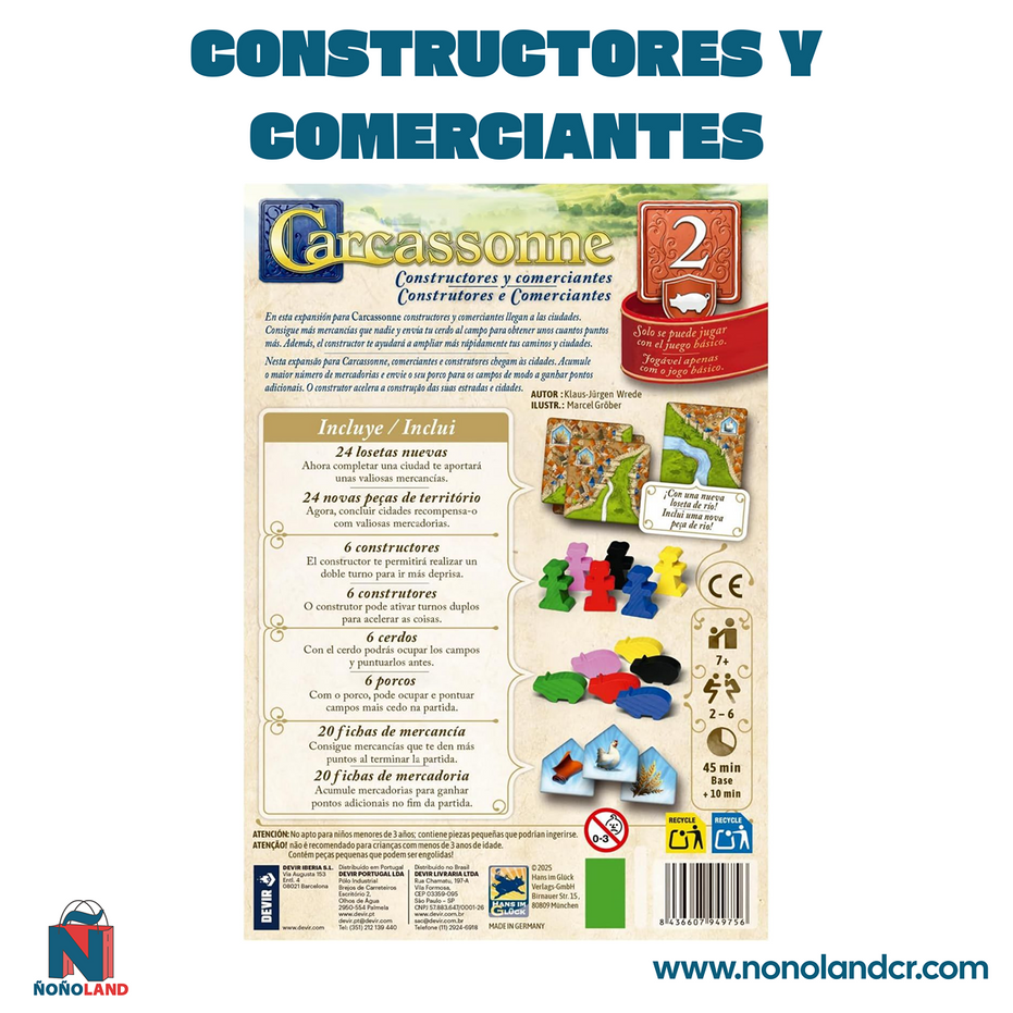 Carcassonne Exp. 2 - Constructores y Comerciantes (Idioma: Español)