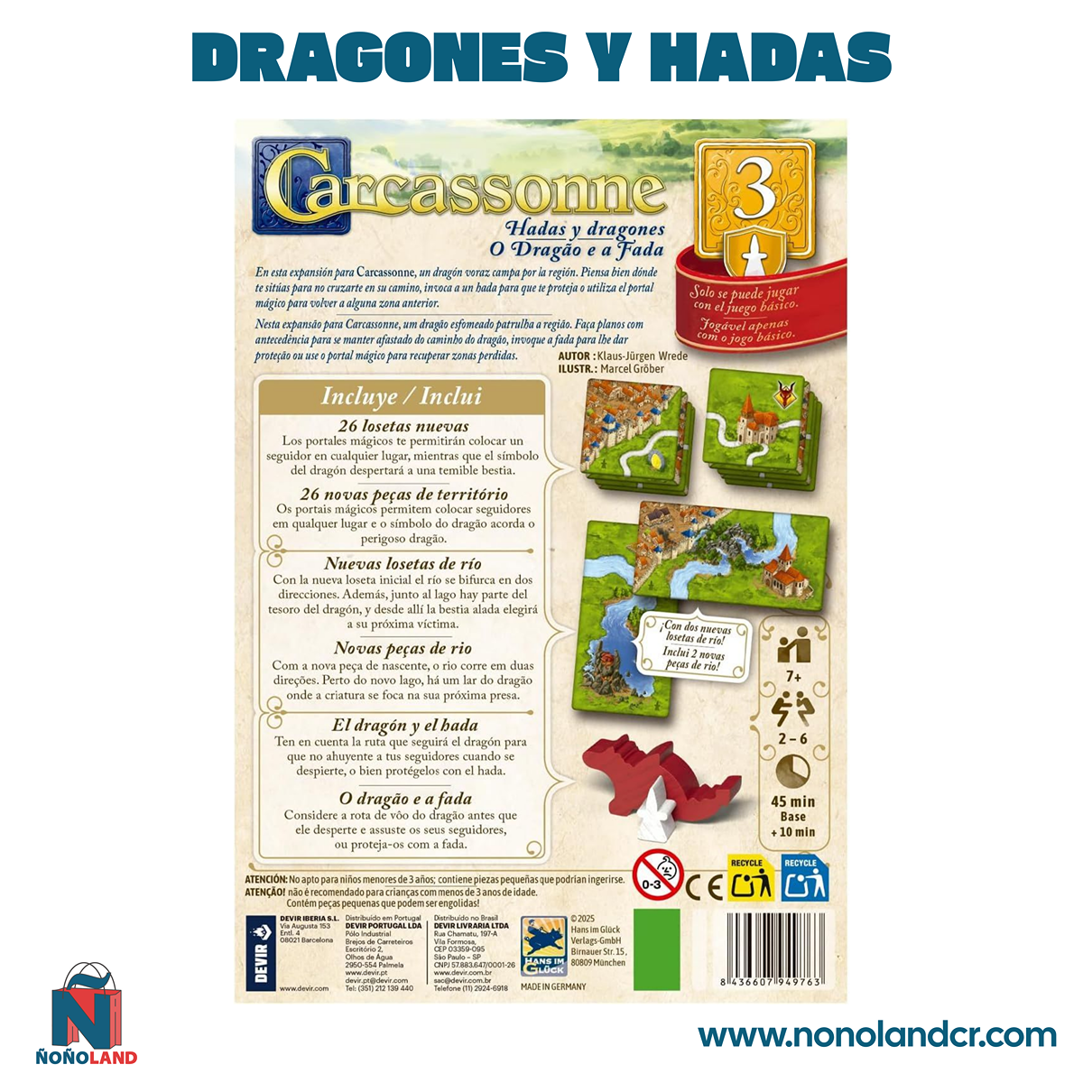 Carcassonne Exp. 3 - Dragones y Hadas (Idioma: Español)