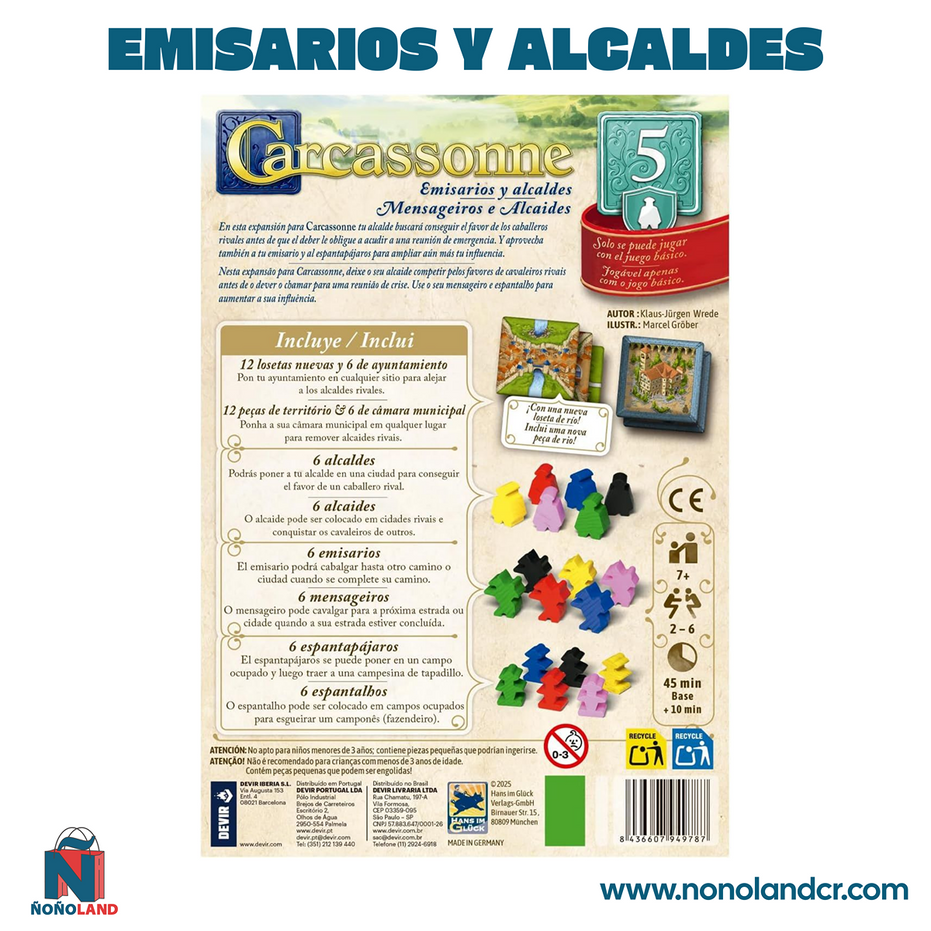Carcassonne Exp. 5 - Emisarios y Alcaldes (Idioma: Español)