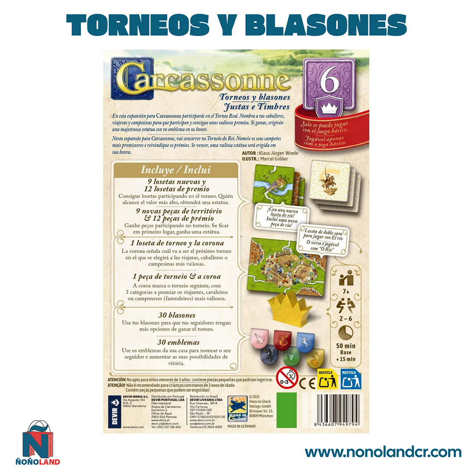 Carcassonne Exp. 6 - Torneos y Blasones (Idioma: Español)