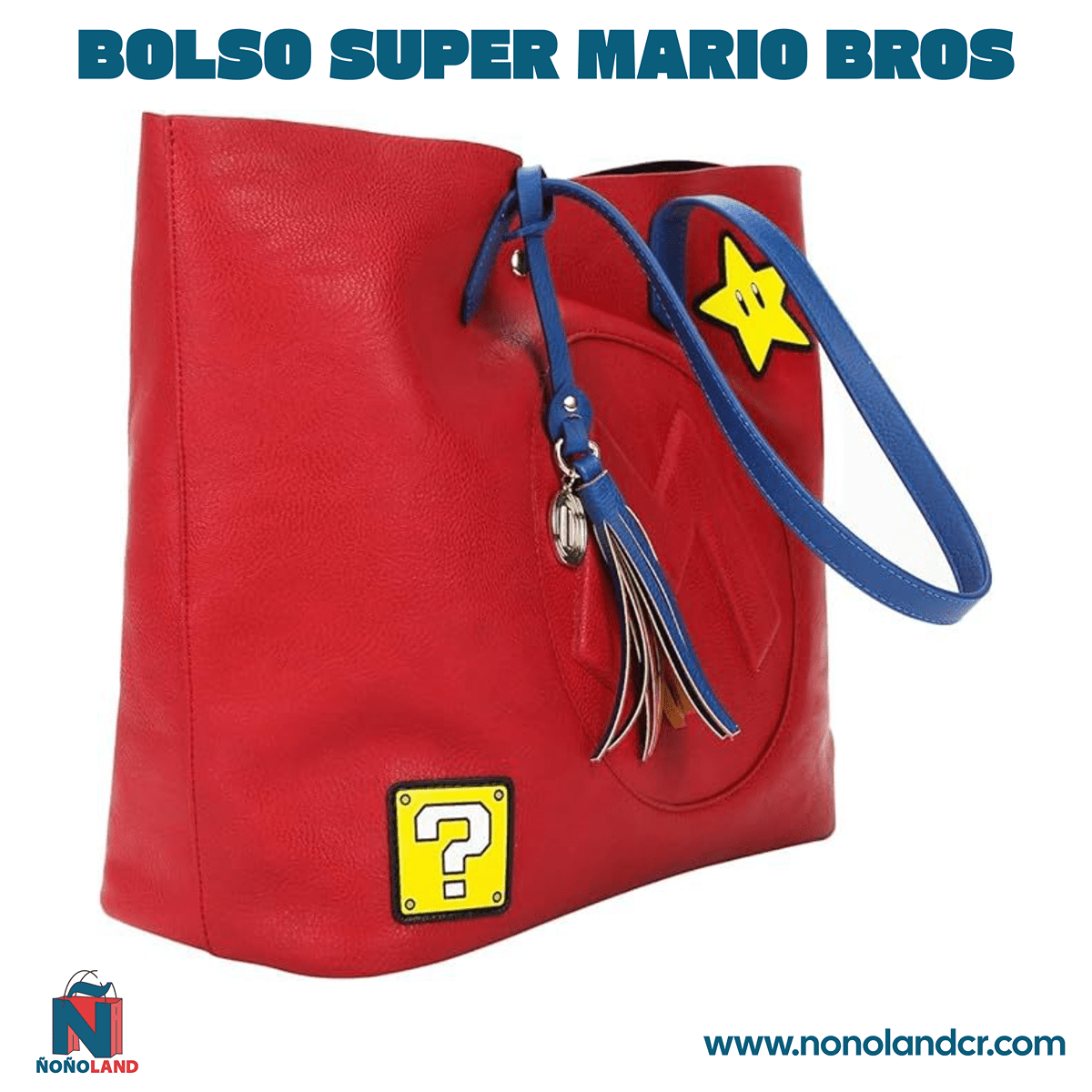 Bolso Super Mario Bros Power - Up Patches Women's Red Tote - ÑoñolandCR