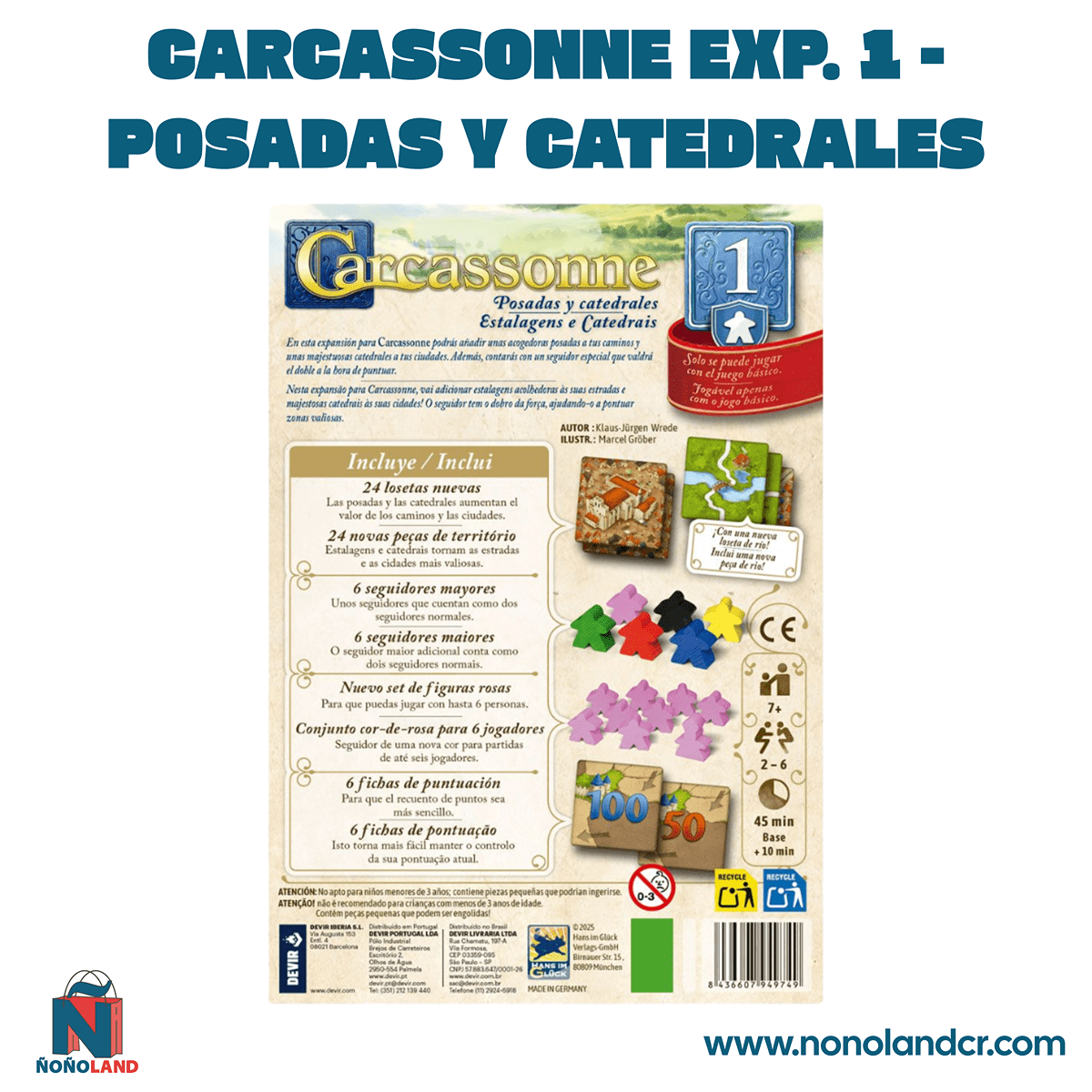 Carcassonne Exp. 1 - Posadas y Catedrales (Idioma: Español) - ÑoñolandCR