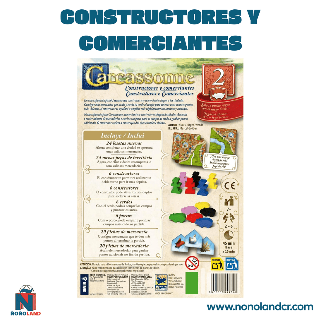 Carcassonne Exp. 2 - Constructores y Comerciantes (Idioma: Español) - ÑoñolandCR