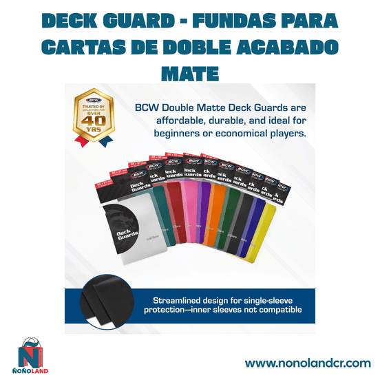 Deck Guard - Fundas para cartas de doble acabado mate - ÑoñolandCR