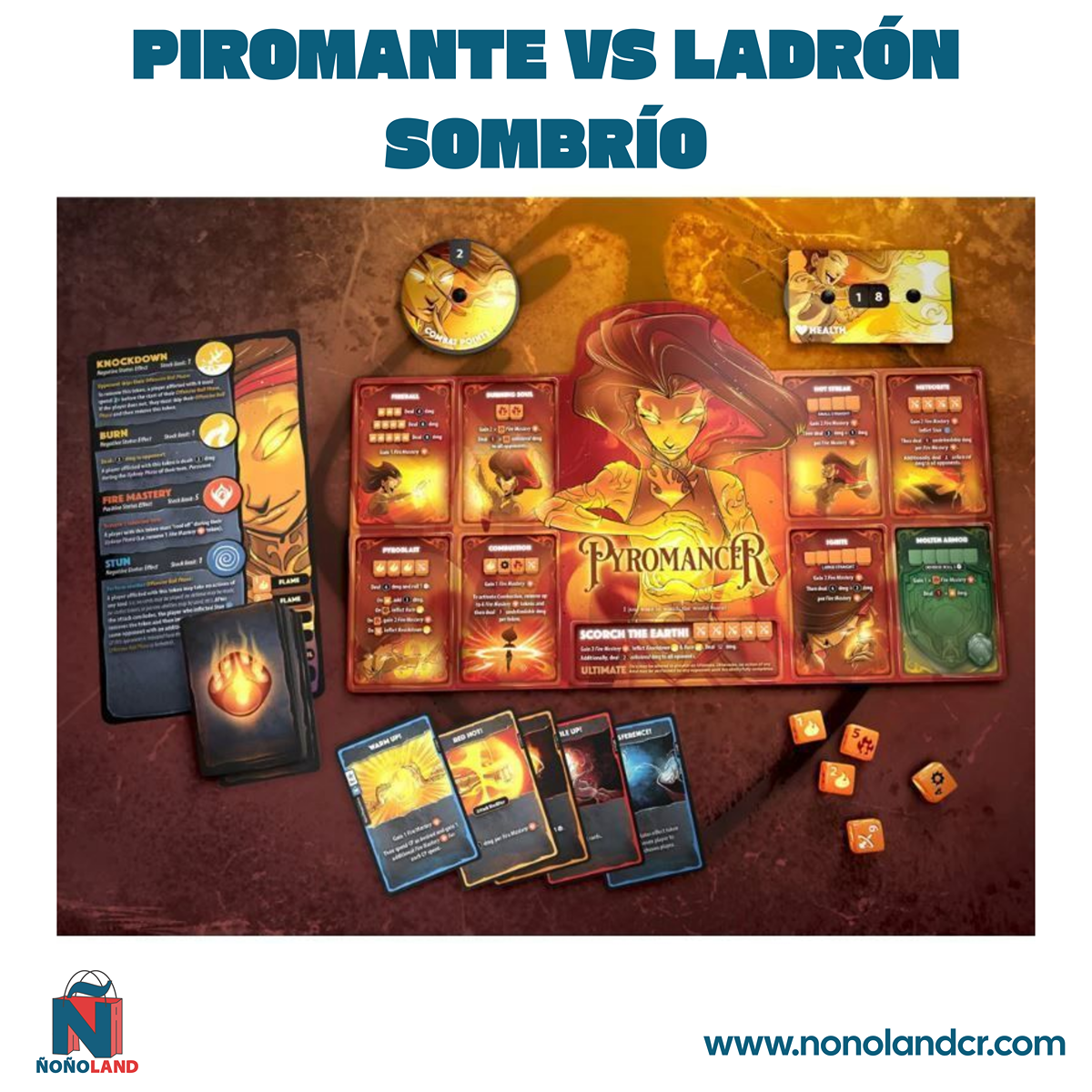 Dice Throne: Piromante vs Ladrón Sombrío (Idioma: Español) - ÑoñolandCR