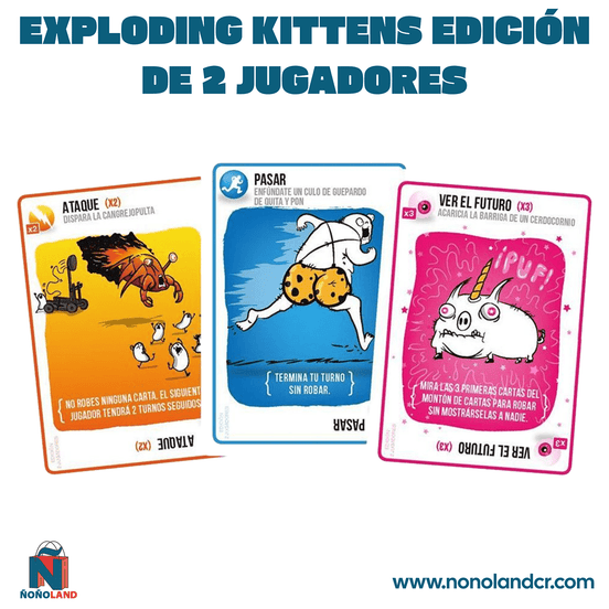 Exploding Kittens Edición de 2 jugadores (Idioma: Español) - ÑoñolandCR