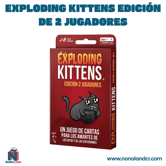 Exploding Kittens Edición de 2 jugadores (Idioma: Español) - ÑoñolandCR