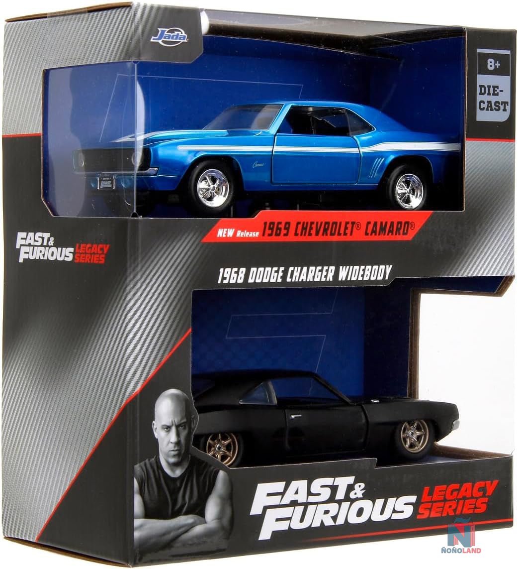 Fast and Furious Cars (Set of 2) - 1969 Chevrolet Camaro & 1968 Dodge Charger Widebody - ÑoñolandCR