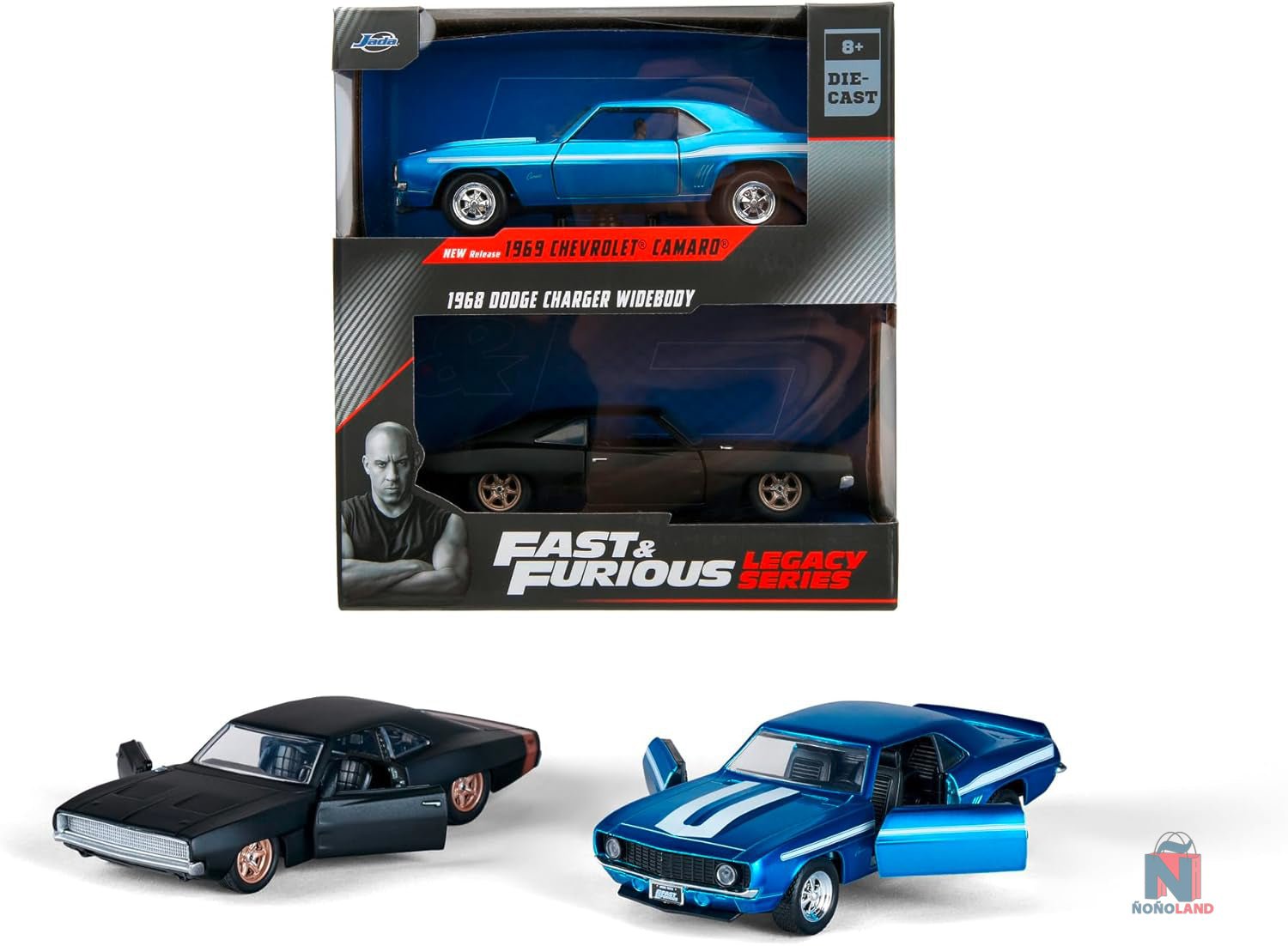 Fast and Furious Cars (Set of 2) - 1969 Chevrolet Camaro & 1968 Dodge Charger Widebody - ÑoñolandCR
