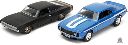 Fast and Furious Cars (Set of 2) - 1969 Chevrolet Camaro & 1968 Dodge Charger Widebody - ÑoñolandCR
