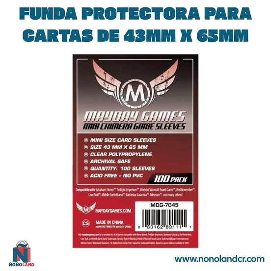 Funda protectora Mini Chinera para cartas de 43mm x 65mm - ÑoñolandCR