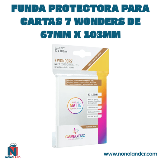 Funda protectora para cartas 7 Wonders de 67mm x 103mm - ÑoñolandCR
