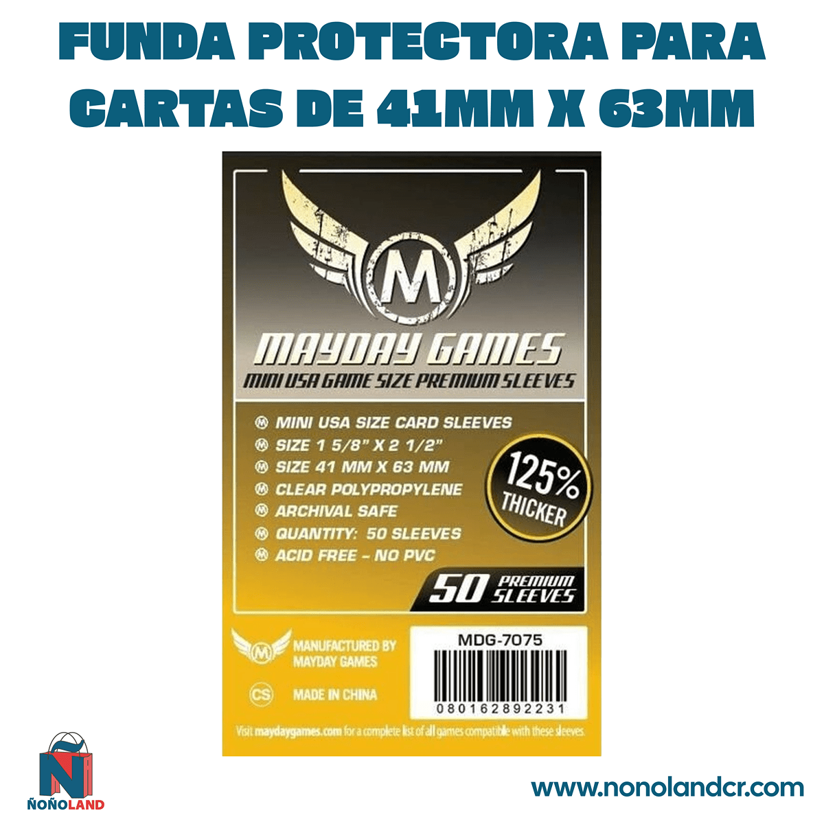Funda protectora para cartas de 41mm x 63mm - ÑoñolandCR