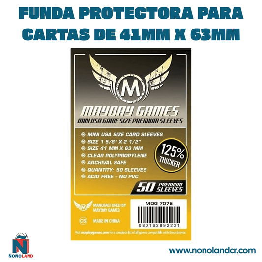 Funda protectora para cartas de 41mm x 63mm - ÑoñolandCR