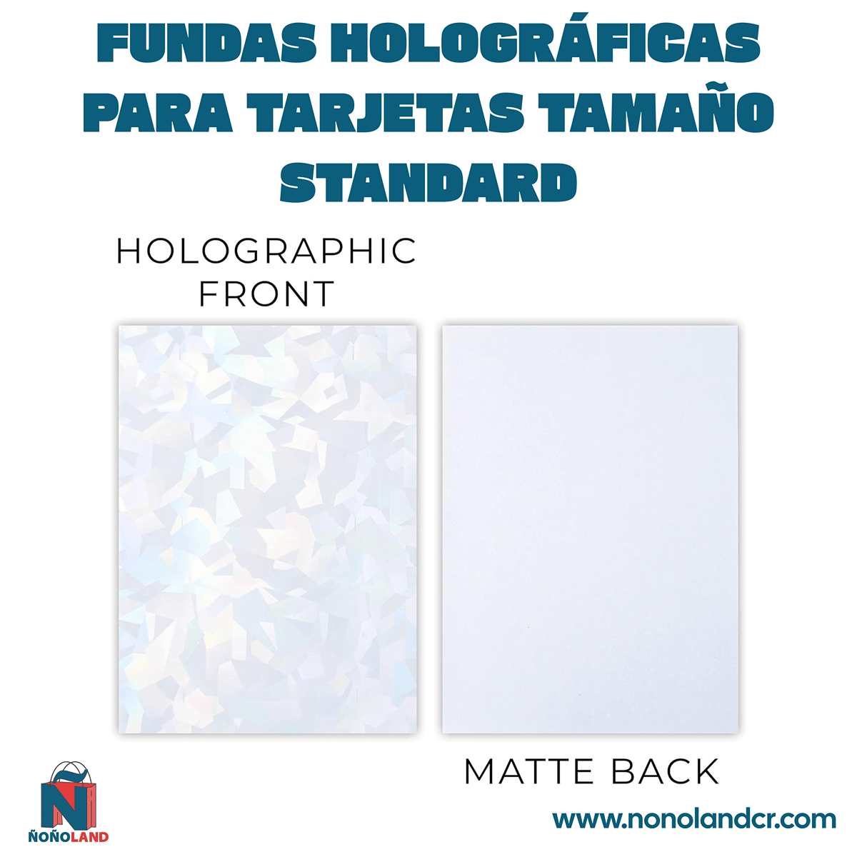 Fundas holográficas para tarjetas, tamaño standard, 100 unidades, diferentes colores - ÑoñolandCR