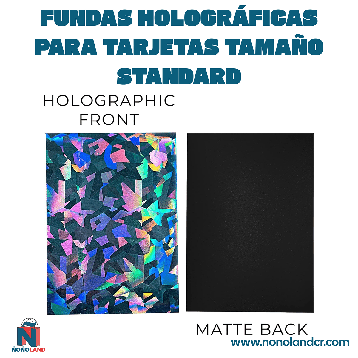 Fundas holográficas para tarjetas, tamaño standard, 100 unidades, diferentes colores - ÑoñolandCR