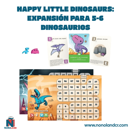 Happy Little Dinosaurs: Expansión para 5 - 6 Dinosaurios (Idioma: Inglés y Español) - ÑoñolandCR