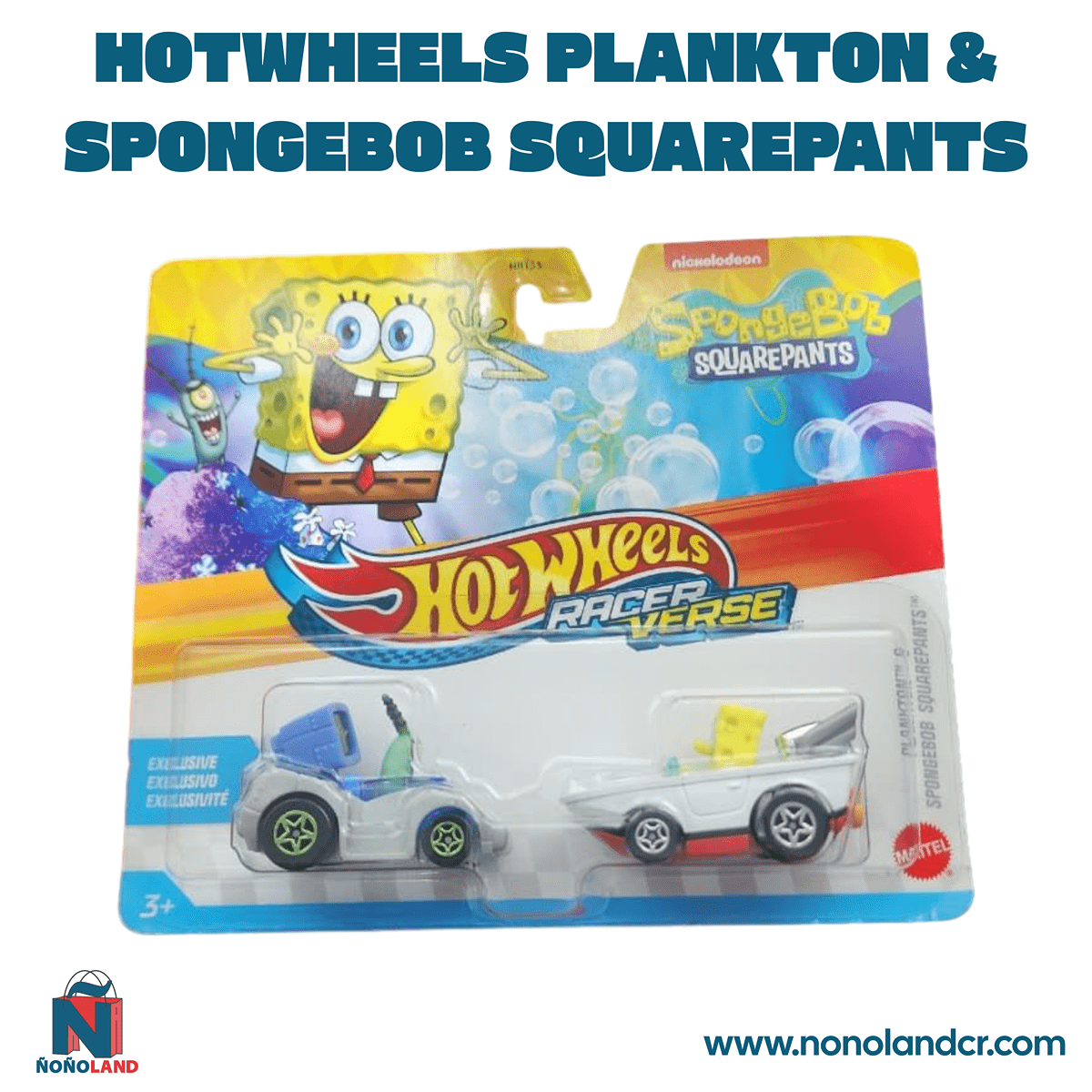 HotWheels Racer Verse Plankton & Sponge Bob Squarepants - ÑoñolandCR