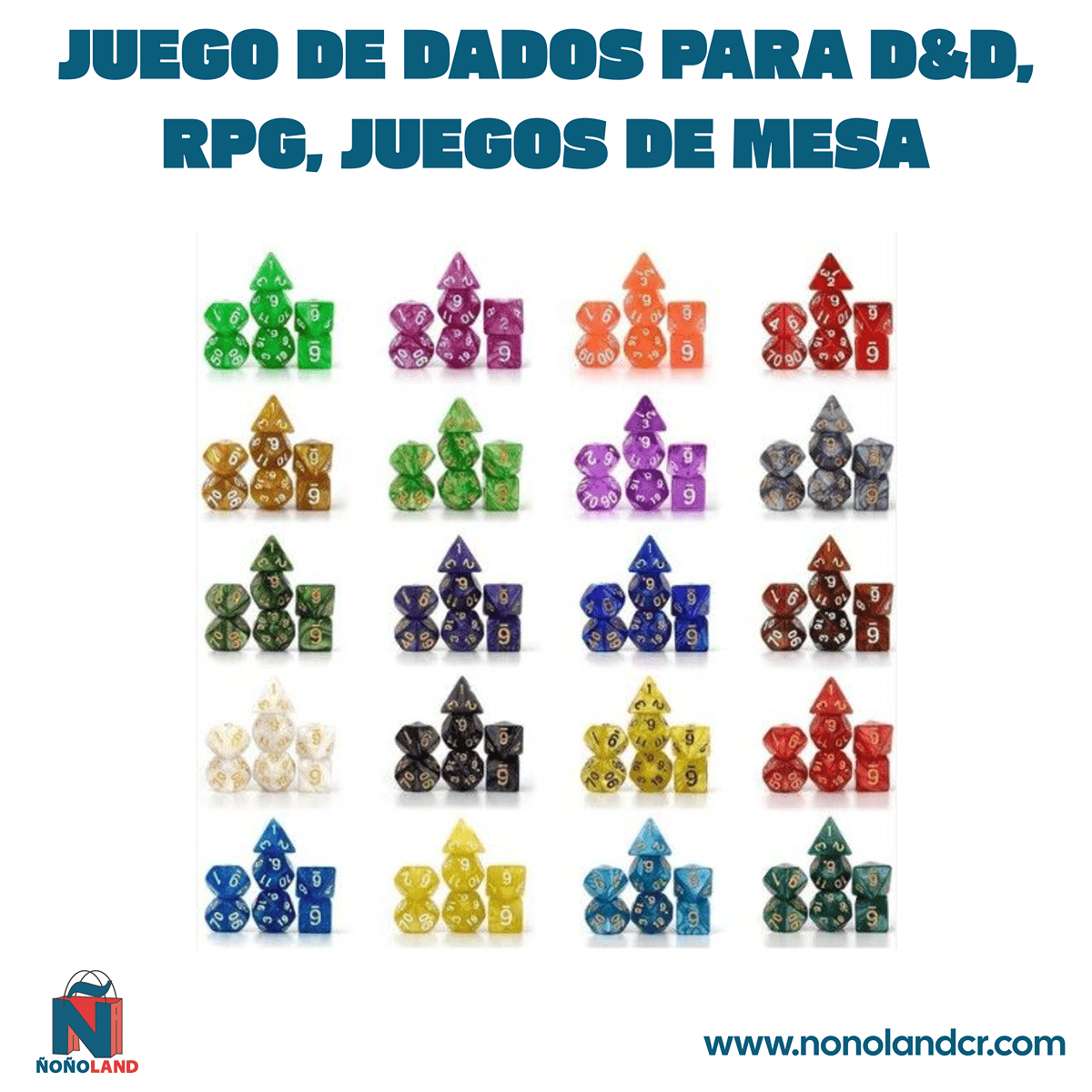 Juego de dados para D&D, RPG, juegos de mesa - ÑoñolandCR