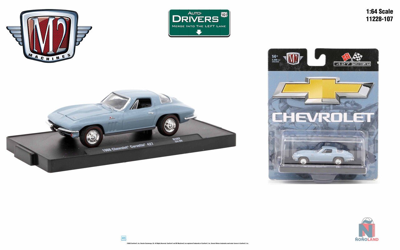 M2 Machines Auto - Drivers 1:64 R107 1966 Chevrolet Corvette 427 - ÑoñolandCR