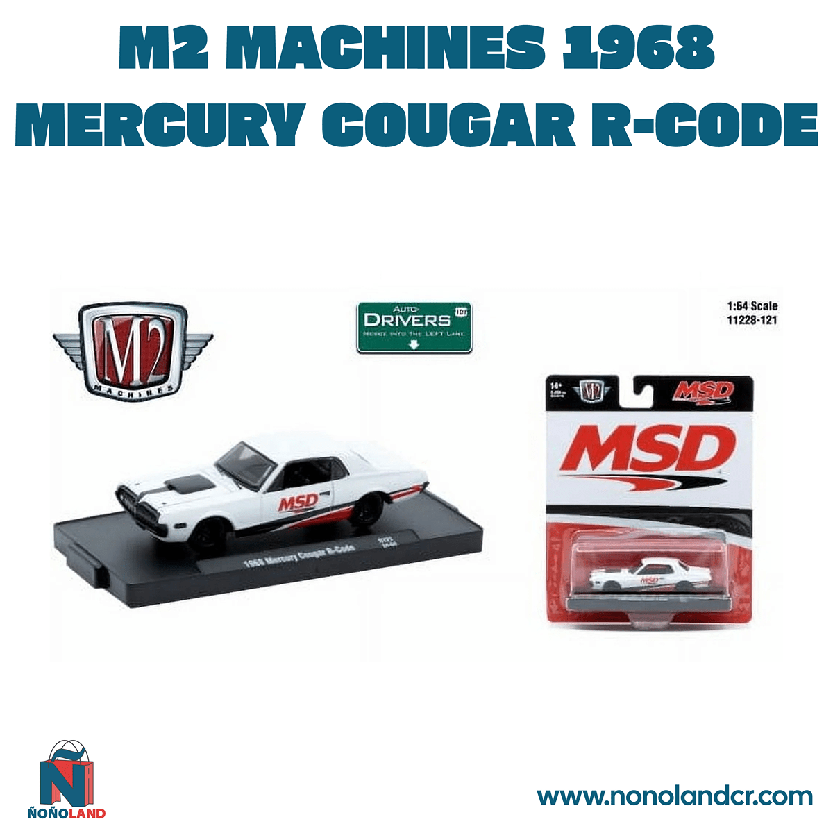 M2 Machines Auto - Drivers 1:64 R121 1968 Mercury Cougar R - Code - ÑoñolandCR