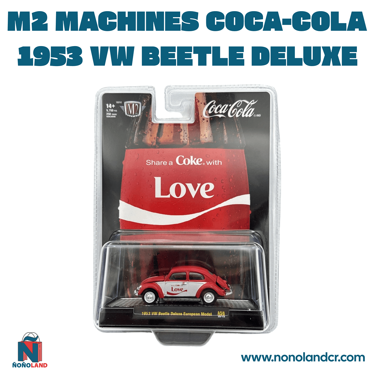 M2 Machines Coca - Cola Release A58 1953 VW Beetle Deluxe European Model - ÑoñolandCR