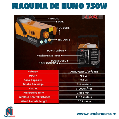 Maquina de humo 750W - ÑoñolandCR