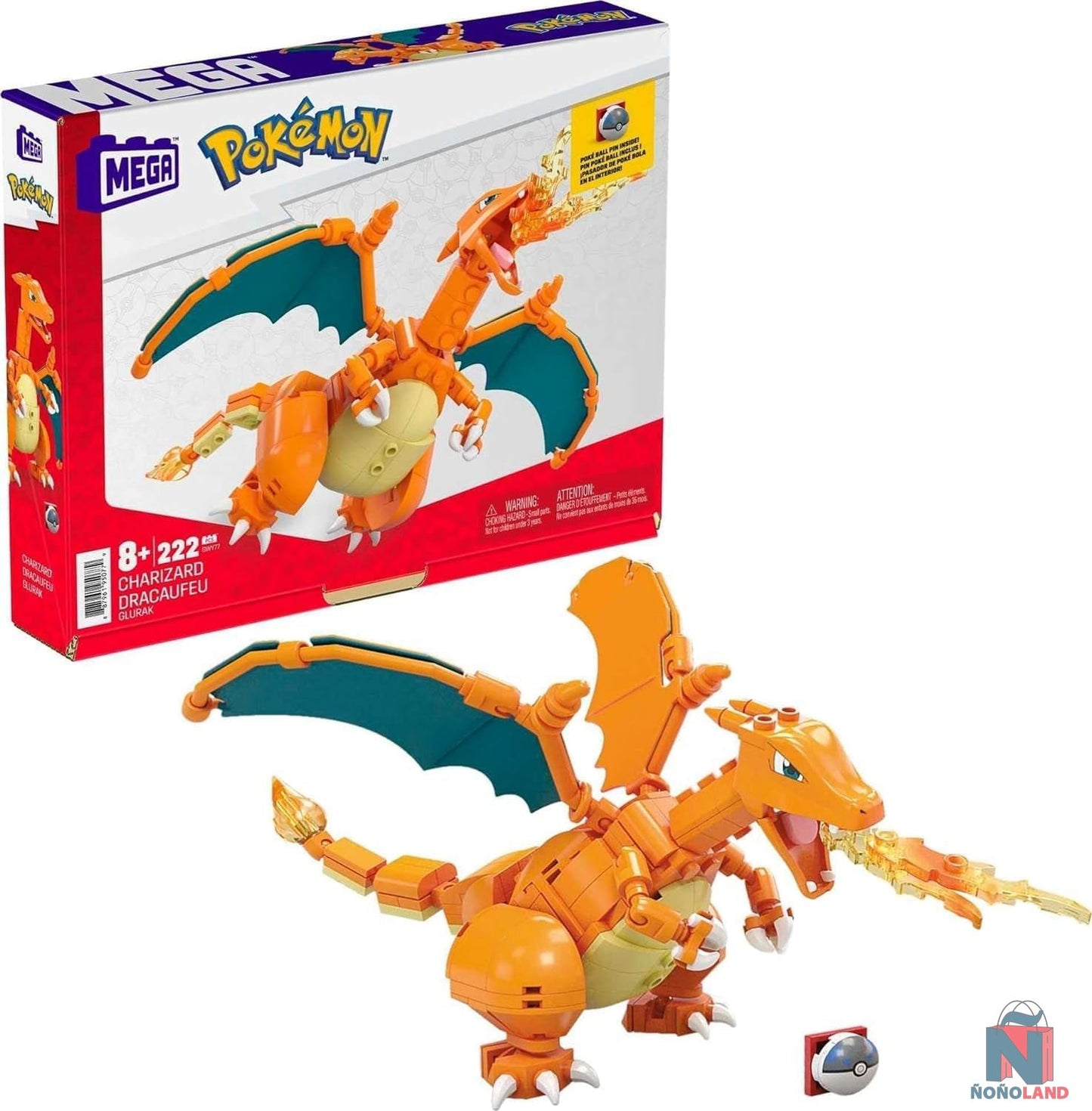 Mega Pokémon - Set de construcción de Charizard - 222 piezas - Articulado - 10 cm de alto - ÑoñolandCR