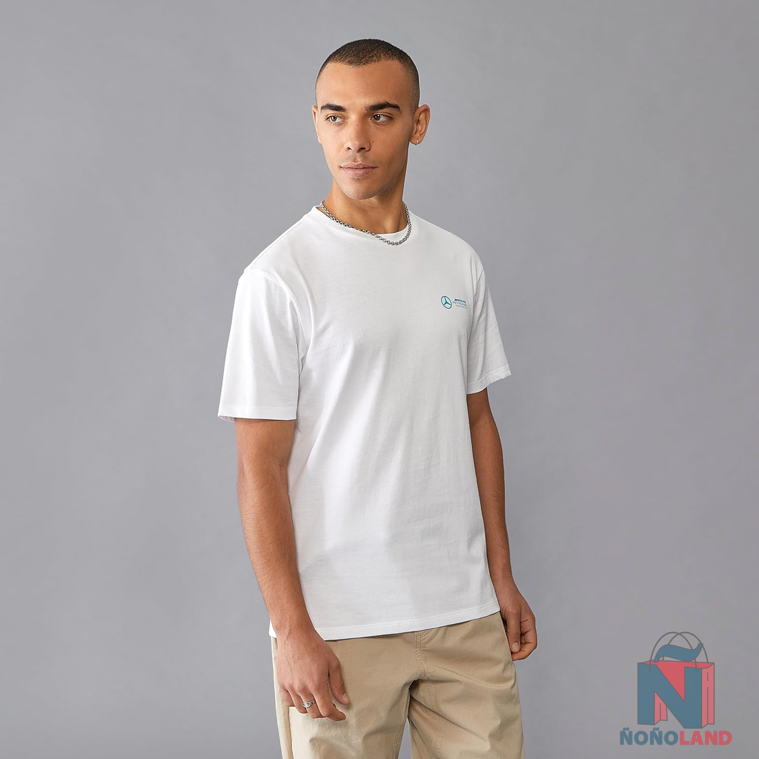 Mercedes AMG Petronas F1 Hombre Tshirt Logo 3D Blanca - ÑoñolandCR