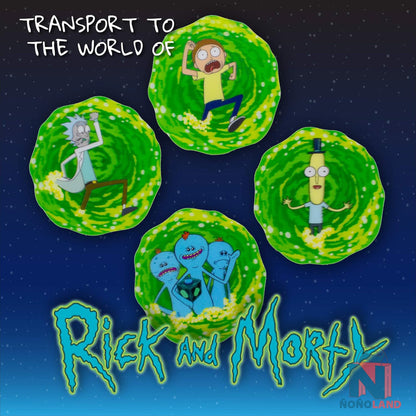 Posavasos Rick and Morty 3D Set de 4 - ÑoñolandCR