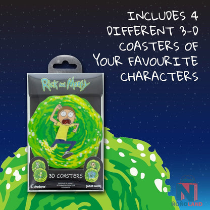 Posavasos Rick and Morty 3D Set de 4 - ÑoñolandCR