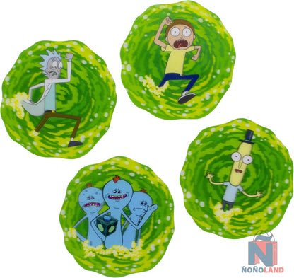 Posavasos Rick and Morty 3D Set de 4 - ÑoñolandCR