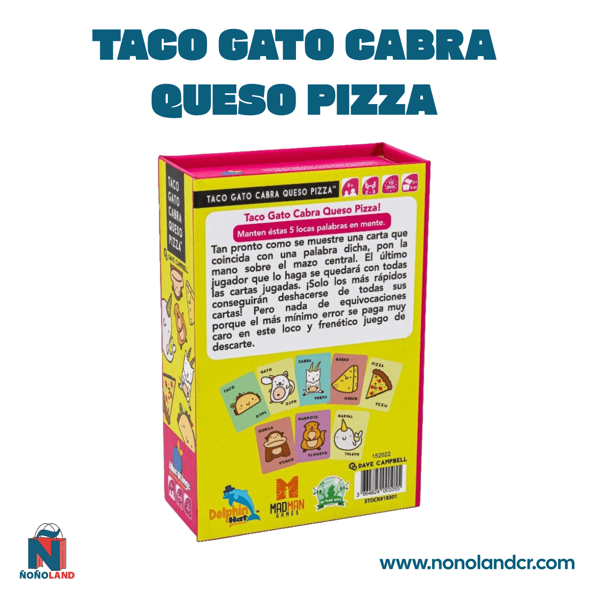 Taco Gato Cabra Queso Pizza (Idioma: Inglés y Español) - ÑoñolandCR