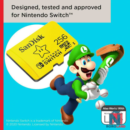 Tarjeta microSDXC SanDisk de 256 GB con licencia para Nintendo Switch - Super Mario Super Star - ÑoñolandCR