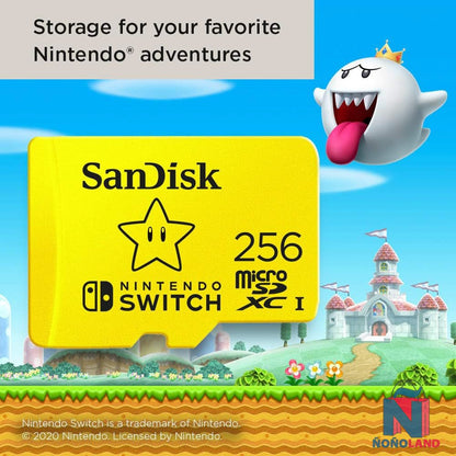 Tarjeta microSDXC SanDisk de 256 GB con licencia para Nintendo Switch - Super Mario Super Star - ÑoñolandCR
