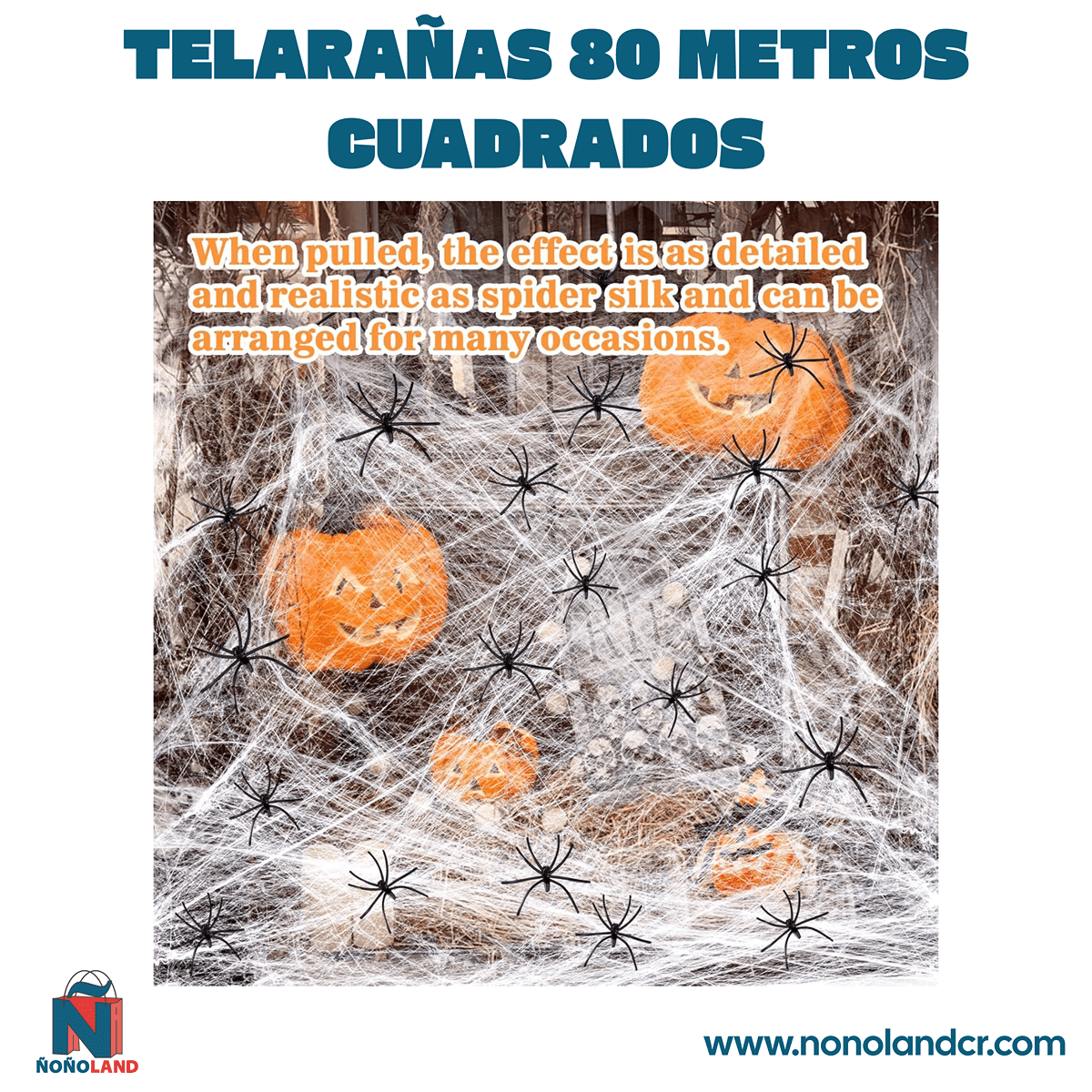 Telarañas 80 metros cuadrados - Decoraciones para Halloween - ÑoñolandCR