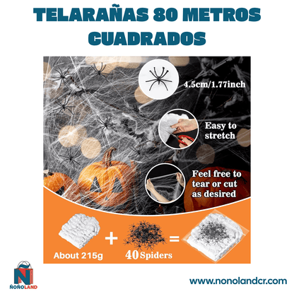 Telarañas 80 metros cuadrados - Decoraciones para Halloween - ÑoñolandCR