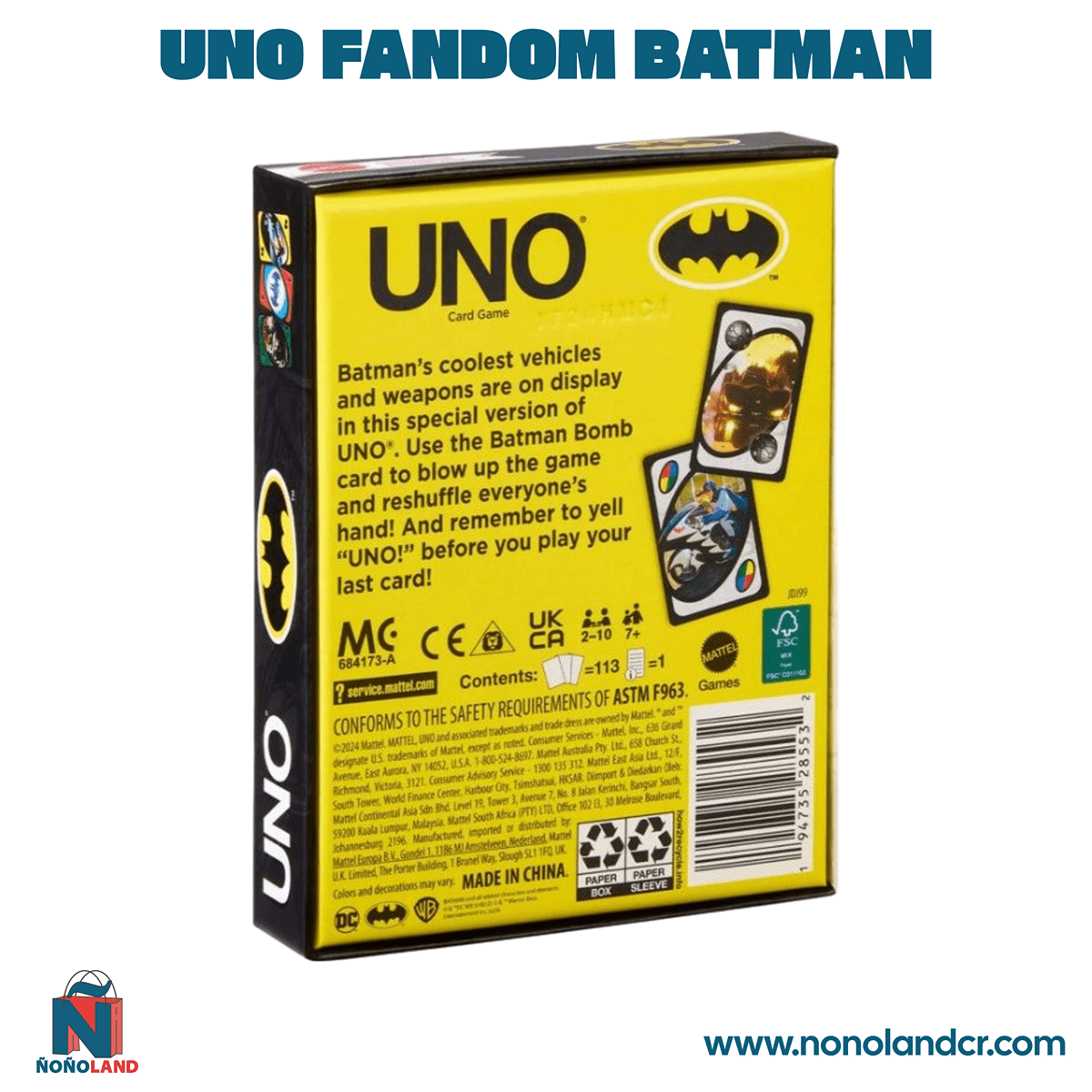 UNO Fandom Batman: Batmobiles & Gadgets Deck - ÑoñolandCR