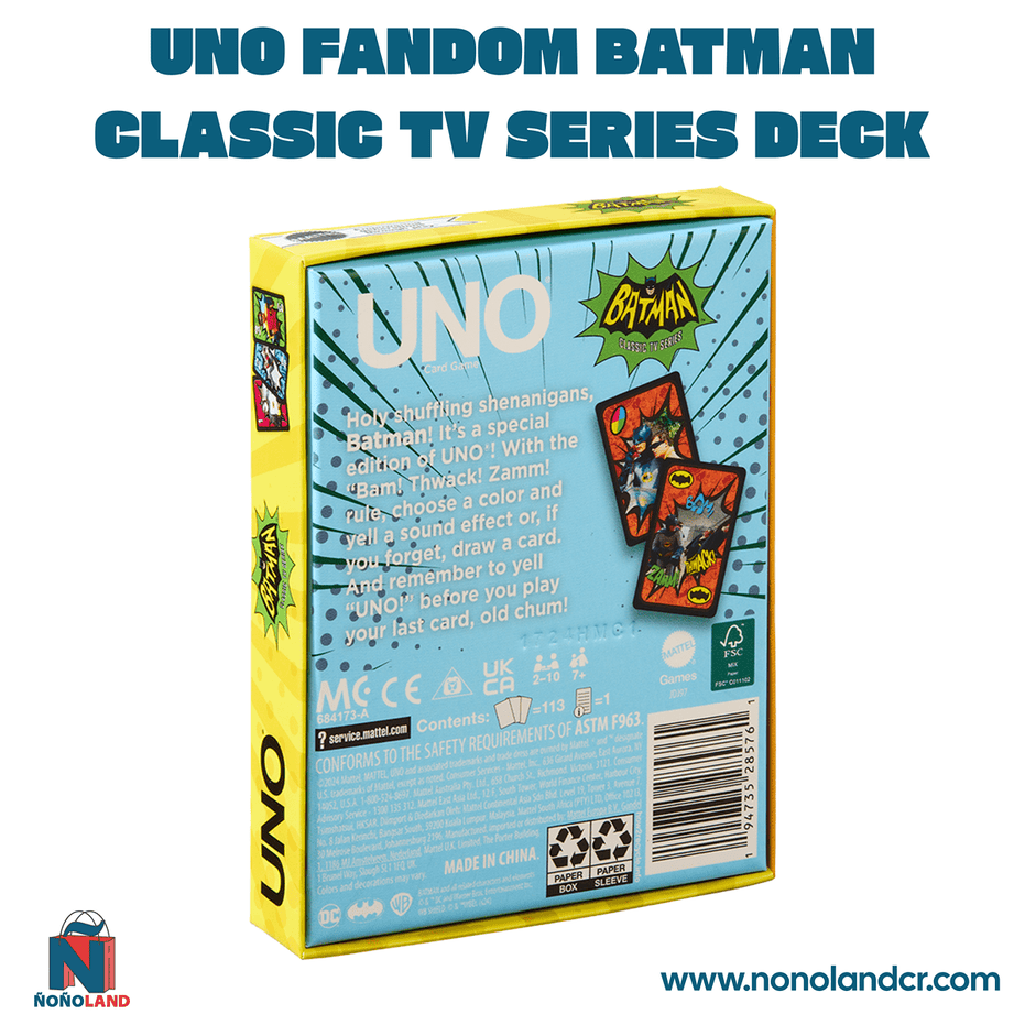 UNO Fandom Batman Classic TV Series Deck (Idioma: Inglés) - ÑoñolandCR