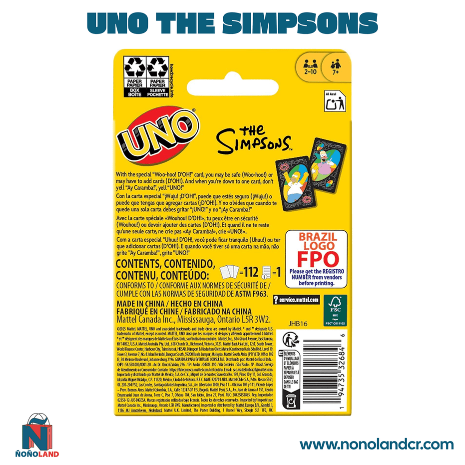 UNO The Simpsons (Idioma: Multilingüe) - ÑoñolandCR